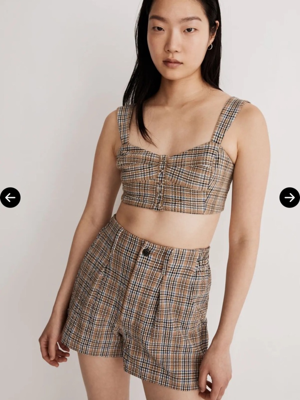 NWOT Madewell The Neale Seersucker Short - Tan and Blue Plaid - Size 0 - Picture 10 of 10